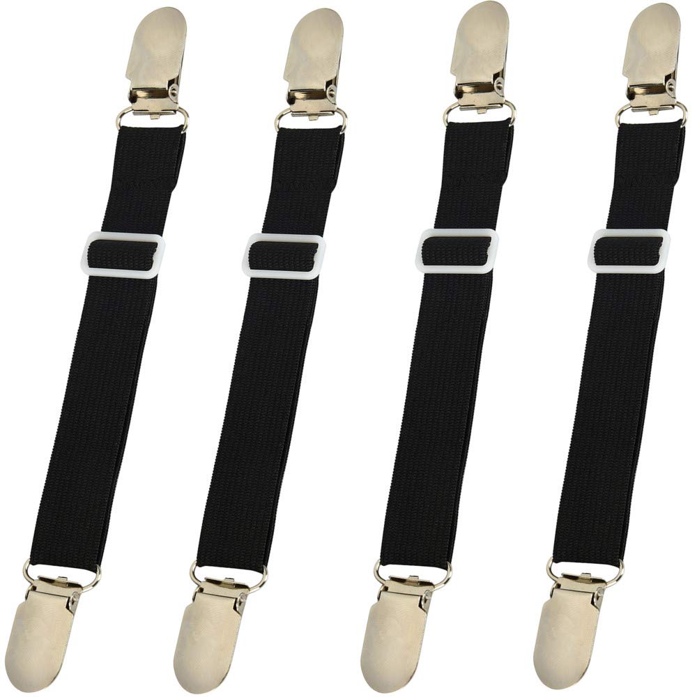 FeelAtHome Criss-Cross Bed Sheet Holder Straps - Pack of 2 Sheet Straps Suspenders / Sheet
